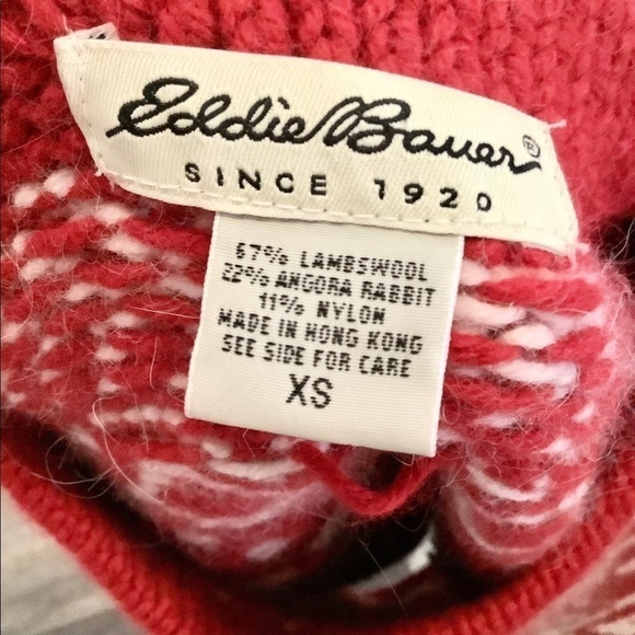 Eddie Bauer red and white patterned knit sweater - Picture 5 of 5